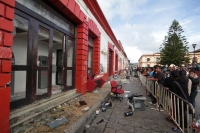 Jueves 20 de noviembre del 2014. San Cristóbal de las Casas. Destrozos y desmanes de grupos vandálicos en esta colonial ciudad.