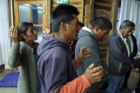 Viernes 15 de junio del 2012. San Cristóbal de las Casas. Aspectos de los indígenas desplazados de la comunidad Yashtinin.