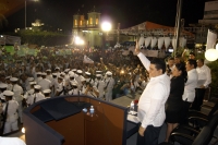 Tapachula. Emmanuel Nivón González, durante la toma de protesta al asumir la administración de la presidencia municipal de Tapachula.