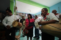 Noviembre  del 2016.Tuxtla Gutiérrez. Santa Cecilia. Los músicos zoques se reúnen en Tuxtla para celebrar y homenajear a los maestros y custodios junto con acompañantes de la tradición durante las celebraciones de Santa Cecilia.