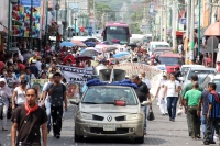 Martes 23 de mayo del 2017. Tuxtla Gutiérrez. Las enfermeras en huelga de hambre de Movimiento del Sector Salud marchan hacia el Congreso chiapaneco acompañados de organizaciones sociales y de estudiantes