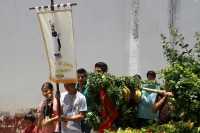 Martes 7 de agosto del 2018. Chiapa de corzo. Continua la entrada de enramas en el lugar donde se resguardan la de Santo Domingo en esta ribereña comunidad.