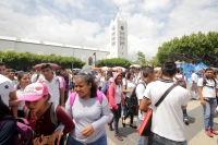 Jueves 24 de agosto del 2017. Tuxtla Gutiérrez. El generalizado hastí­o social en Chiapas recibe la manifestación normalista de este medio dí­a, donde los jóvenes se suman a las protestas para exigir el pago atrasado a maestros interinos en este año.