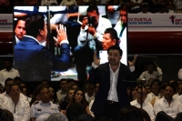 Lunes 3 de octubre del 2016. Tuxtla Gutiérrez. Fernando Castellanos Cal y Mayor, presidente municipal de la capital del estado de Chiapas durante su mensaje de la ciudad durante su primer informe de la administración de este ayuntamiento