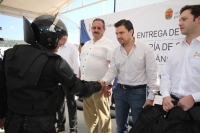 Viernes 6 de diciembre del 2013. Tuxtla Gutiérrez. El diputado Fernando Castellanos Cal y Mayor durante la entrega del equipamiento a las Policías Municipales de Tuxtla.