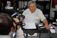 Lunes 2 de julio del 2018. Tuxtla Gutiérrez. Hugo Gómez Estrada, habla en conferencia de prensa sobre las incidencias durante el proceso electoral en el estado de Chiapas de este primero de julio.