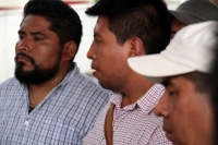 Lunes 22 de julio del 2019. Tuxtla Gutiérrez. Militantes del FNLS hablan en conferencia de prensa sobre los conflictos que mantienen en la región de Carranza y la persecución hacia los líderes de las organizaciones sociales en Chiapas