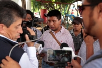Lunes 22 de julio del 2019. Tuxtla Gutiérrez. Militantes del FNLS hablan en conferencia de prensa sobre los conflictos que mantienen en la región de Carranza y la persecución hacia los líderes de las organizaciones sociales en Chiapas
