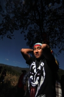 Viernes 20 de diciembre del 2013. Acala. Los Floreros de Chiapa de Corzo llegan esta mañana a El Rodeo donde pernoctaran antes de regresar a la colonial ciudad de la ribera con los atados de flor de Nilurayilo sobre las espaldas y después de recorrer algu