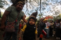 Miércoles 21 de diciembre del 2016. Chiapa de Corzo. La Topada de la Flor. Los jóvenes floreros llegan a Chiapa de Corzo después de caminar por cientos de kilómetros hacia las comunidades de Los Altos de Chiapas y de recolectar manojos o amarres del tubér