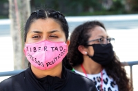 Lunes 10 de agosto del 2020. Tuxtla Gutiérrez. Militantes de organizaciones sociales se manifiestan este medio día por la libertad de los presos políticos en Chiapas