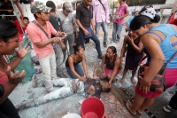 Viernes 5 de diciembre del 2014. Tuxtla Gutiérrez. Uno de los campesinos en huelga de hambre que exigen la liberación de Florentino Gómez Girón preso en Chiapas se inmola esta tarde frente a las instalaciones del congreso local.
