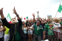 Lunes 23 de junio del 2014. Tuxtla Gutiérrez. Los chiapanecos festejan el triunfo de la selección mexicana sobre Croacia en la glorieta de la Diana la Cazadora con el clásico grito de Eeeeeee…
