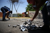 20210531. Tuxtla G. Continúan los enfrentamientos entre normalistas y las corporaciones policiacas de Chiapas