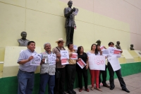 Domingo 9 de febrero del 2014. Tuxtla Gutiérrez. Reporteros de Chiapas se unen al movimiento de Solidaridad con Goyo quien fuera secuestrado esta semana en Veracruz.