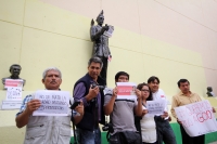 Domingo 9 de febrero del 2014. Tuxtla Gutiérrez. Reporteros de Chiapas se unen al movimiento de Solidaridad con Goyo quien fuera secuestrado esta semana en Veracruz.