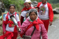Martes 11 de diciembre del 2018. San Cristóbal de las Casas. Los peregrinos de Los Altos de Chiapas recorren el tramo carretero entre Tuxtla Gutiérrez y San Cristóbal de las  Casas para visitar las ermitas guadalupanas
