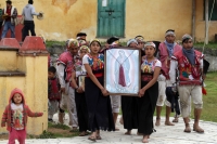 Martes 11 de diciembre del 2018. San Cristóbal de las Casas. Los peregrinos de Los Altos de Chiapas recorren el tramo carretero entre Tuxtla Gutiérrez y San Cristóbal de las  Casas para visitar las ermitas guadalupanas