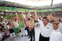 Sábado 19 de mayo del 2012. Tuxtla Gutiérrez, Chiapas. Manuel el Güero Velazco, durante su toma de protesta como candidato a la gubernatura de Chiapas ante los militantes del Partido Verde.