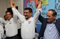 Martes 7 de julio del 2015. Tuxtla Gutiérrez. Gustavo Madero Muñoz, dirigente nacional del PAN (Partido Acción Nacional) acompaña a los candidatos locales de este partido político durante su gira en el estado de Chiapas.
