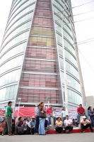 Lunes dos de septiembre del 2013. Tuxtla Gutiérrez. Manifestación en las entradas de la Torre Azteca-Chiapas.