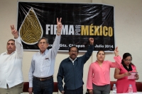Jueves 17 de julio del 2014. Tuxtla Gutiérrez. El ingeniero Cuauhtémoc Cárdenas durante su reunión con militantes de la izquierda chiapaneca.