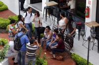 Martes 27 de septiembre del 2016. Tuxtla Gutiérrez. Colectiva Camina Violeta de Guerrero e Iniciativas Feministas en conferencia de prensa dan a conocer las actividades del programa de las Jornadas Feminismos del Sur que se realizan en la capital de este 