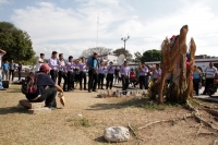 Martes 29 de diciembre del 2015. Chiapa de Corzo. Un grupo musical de la comunidad Ixtapa canta y baila alrededor de un árbol en un costado de la Plaza de Armas en el cual los curiosos afirman ver la imagen de una Virgen, la cual es adorada cada mañana po