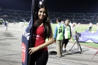 Sábado 30 de abril del 2016. Tuxtla Gutiérrez. Como en cada partido, las bellas animadoras presentan la mejor cara del fut bol de los Jaguares de Chiapas.
