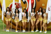 Las porristas de los Jaguares de Chiapas durante el partido ante el Toluca.