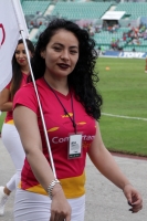 Sábado 24 de septiembre del 2016. Tuxtla Gutiérrez. Animadoras. Jaguares logra empatar a Necaxa a dos tantos, esta tarde en la cancha del Estadio Zoque.