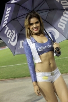 Sábado 5 de marzo del 2016. Tuxtla Gutiérrez. Las bellas animadoras del partido entre Jaguares de Chiapas y el Toluca.
