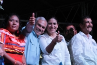Miércoles 27 de junio del 2018. Tuxtla Gutiérrez. José Antonio Aguilar Bodegas, candidato al gobierno de Chiapas por el PRD PAN y MC acompaña a los candidatos de representación federal y local afines a estos partidos polí­ticos esta noche en el Parqu