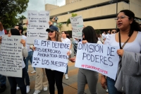 20231017. Tuxtla. En Chiapas, trabajadores del poder judicial se suman a las protestas en México en contra de los recortes presupuestales propuestos por los legisladores de Morena.
