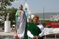 Viernes 1 de agosto del 2014. Tuxtla Gutiérrez. Peregrinos de la ciudad de Puebla visitan la capital del estado de Chiapas durante el recorrido que realizan en honor a San Judas Tadeo.