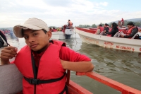 Jueves 12 de diciembre del 2013. Chiapa de corzo. Los lancheros turísticos de la Ribera del Grijalva realizan esta madrugada la 25ª peregrinación dentro de las aguas del Cañón del Sumidero.
