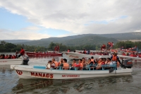 Jueves 12 de diciembre del 2013. Chiapa de corzo. Los lancheros turísticos de la Ribera del Grijalva realizan esta madrugada la 25ª peregrinación dentro de las aguas del Cañón del Sumidero.