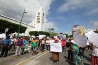 Lunes 6 de julio del 2015. Tuxtla Gutiérrez. Locatarios de Arriaga marchan y exigen a las autoridades estatales su intervención en esta localidad
