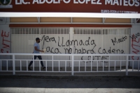 20210602. Tuxtla G. el movimiento magisterial protesta en las instalaciones de la Secundaria Federal Adolfo López Mateos