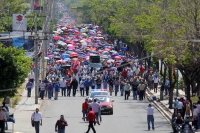 Viernes 17 de marzo del 2017. Tuxtla Gutiérrez. Aspecto de las manifestaciones durante la marcha del movimiento magisterial de este medio día