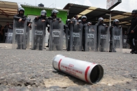 Sábado 21 de mayo del 2016. Tuxtla Gutiérrez. Un enfrentamiento más entre el movimiento magisterial y policías en la capital del estado de Chiapas.