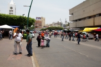 Lunes 16 de mayo del 2016. Tuxtla Gutiérrez. El plantón del movimiento magisterial en su primer día anuncia las actividades que realizaran durante la jornada de protestas.