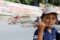 Miércoles 30 de octubre del 2013. Tuxtla Gutiérrez. Familias de las comunidades de Ixtapa bloquean la vía del libramiento sur para protestar en las instalaciones de CDI exigiendo la liberación de los recursos económicos de la región.