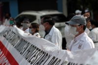 Martes 28 de julio del 2020. Tuxtla Gutiérrez. Esta mañana da inicio la jornada de protestas del Sector Salud con una marcha a favor del médico del ISSTECH preso en días pasados.