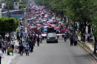 Miércoles 3 de agosto del 2016. Tuxtla Gutiérrez. La marcha del Movimiento Magisterial en Contra de la Reforma Educativa en el bulevar Ángel Albino Corzo en el oriente de la capital del estado mexicano de Chiapas donde se manifiestan maestros de las Secci