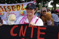 Lunes 11 de julio del 2016. Tuxtla Gutiérrez. Al inicio de la marcha del Movimiento Magisterial en contra de la Reforma Educativa en el poniente de la capital de Chiapas.