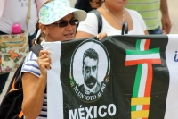 Miércoles 10 de junio del 2015. Tuxtla Gutiérrez. Aspectos de la marcha del movimiento magisterial de este día.