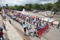 Miércoles 10 de junio del 2015. Tuxtla Gutiérrez. Aspectos de la marcha del movimiento magisterial de este día.