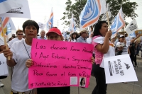 Sábado 29 de agosto del 2015. Tuxtla Gutiérrez. Paco Rojas Toledo, ex candidato a la alcaldía de Tuxtla durante la manifestación de esta tarde después de que el tribunal electoral local validara los comicios para el ayuntamiento de la capital de Chiapas.