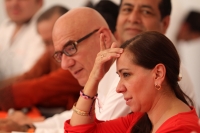 Viernes 11 de octubre del 2013. Tuxtla Gutiérrez. Dante Delgado Acompaña a María Elena Orantes y a Emilia González durante la inauguración del edificio de esta organización política en la capital de Chiapas.